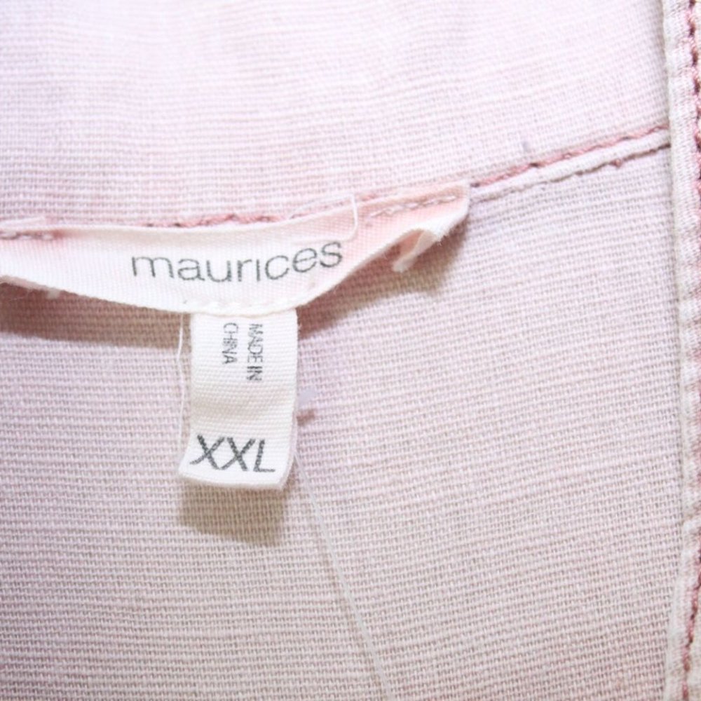 Maurices Eyelet Trim Anorak Utility Jacket Pink Linen Cotton Size XXL H13159 - Picture 5 of 10